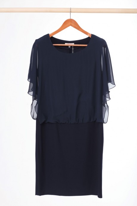 Вечернее платье Anelli 136 темно-синий однотонный размер 48-58 #7