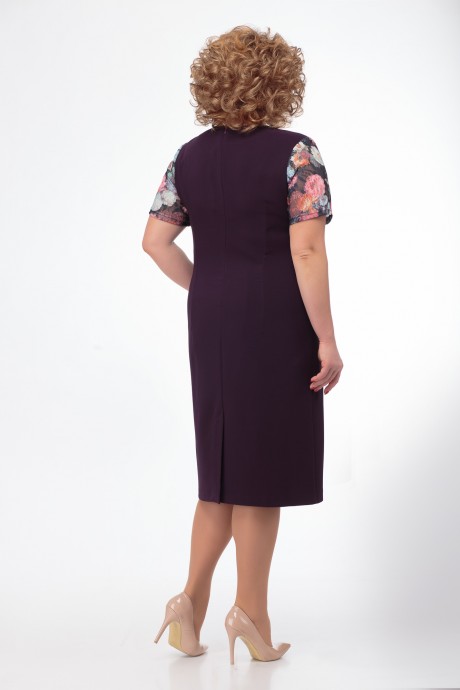 Вечернее платье Anelli 221 бордовый с гипюром размер 50-66 #4