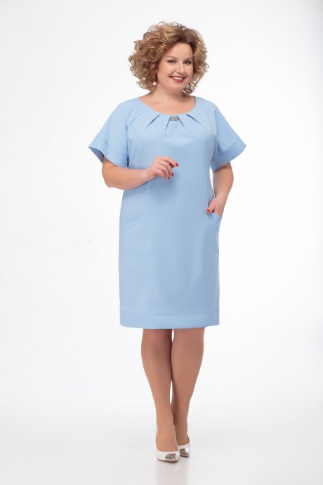 Платье Anelli 301 голубой размер 46-56 #2