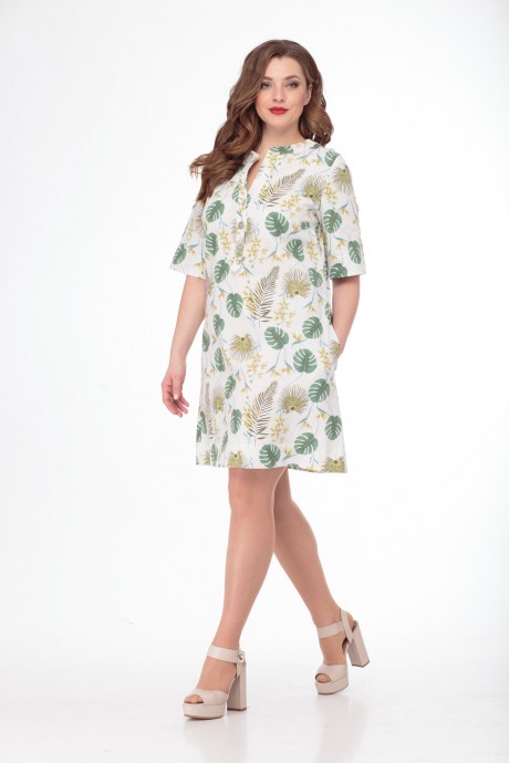 Платье Anelli 697 зеленые листья размер 50-56 #1