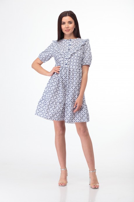 Платье Anelli 835 синий принт на белом размер 42-48 #2