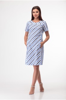 Платье Anelli 853 синие тона в полоску1 #1