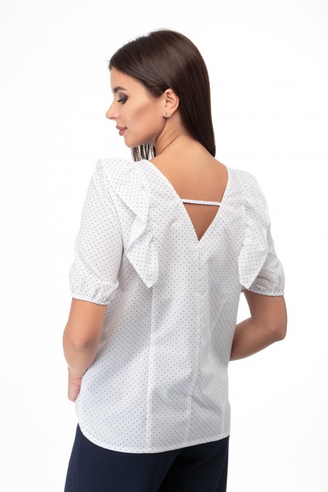 Блузка Anelli 861 белая с точками размер 42-48 #5