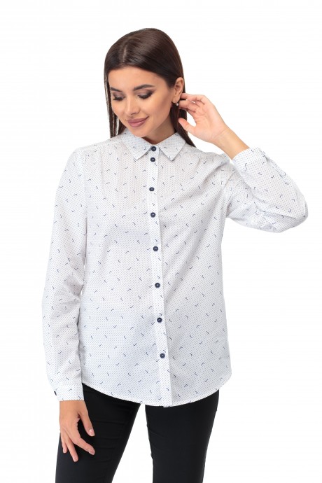 Рубашка Anelli 738 белая с синим принтом размер 44-56 #1