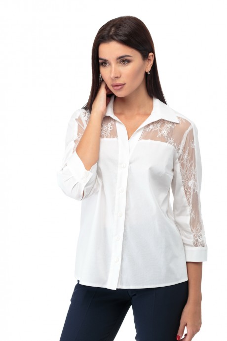 Рубашка Anelli 645 белый гипюр размер 44-54 #1