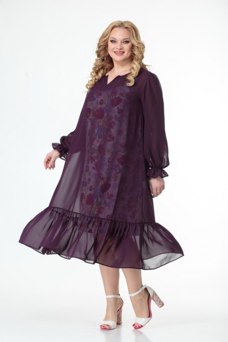 Платье Anelli 1001 платье-двойка малиновые тона размер 54-58 #5