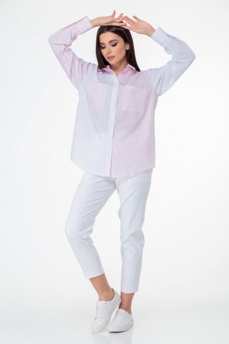 Рубашка Anelli 893 бело-розовые тона размер 46-50 #7