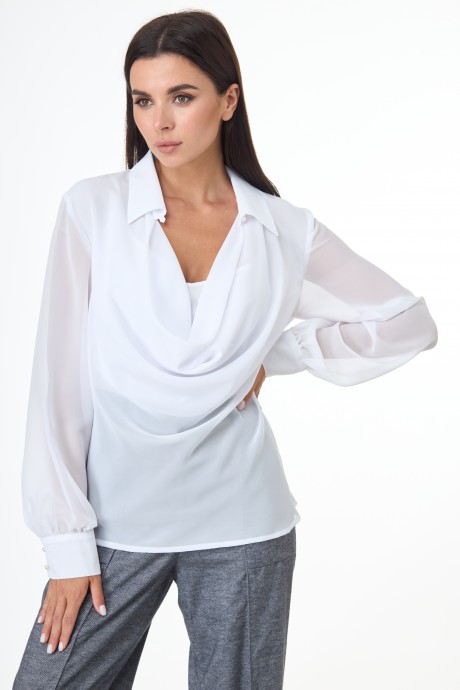 Блузка Anelli 1087 белый размер 48-58 #1
