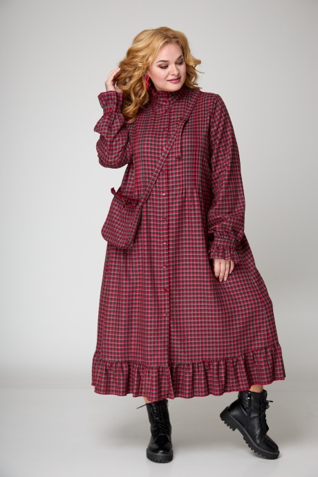 Платье Anelli 977 красный размер 48-54 #1