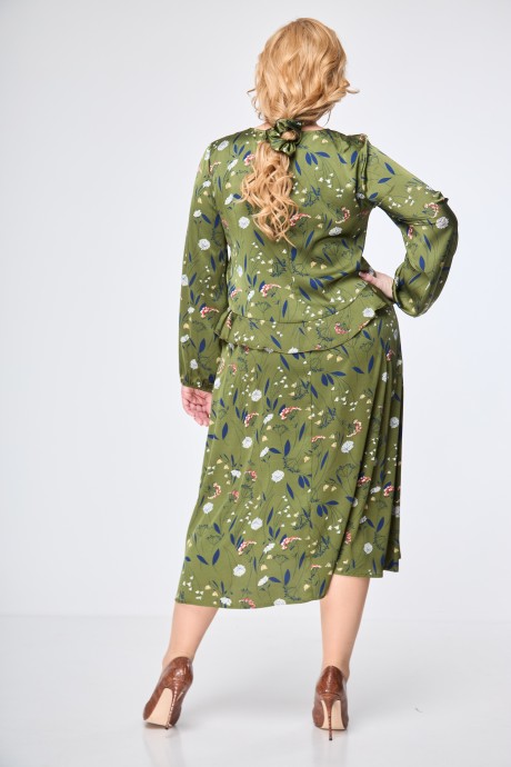 Платье Anelli 1097 зеленый с цветами размер 52-58 #6