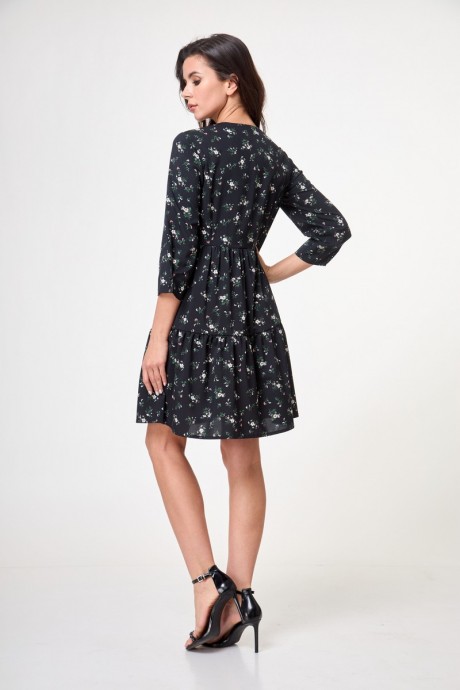 Платье Anelli 833 черный с цветами размер 42-48 #4