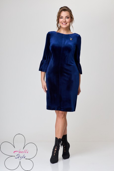 Платье Anelli 458 синий размер 46-52 #1