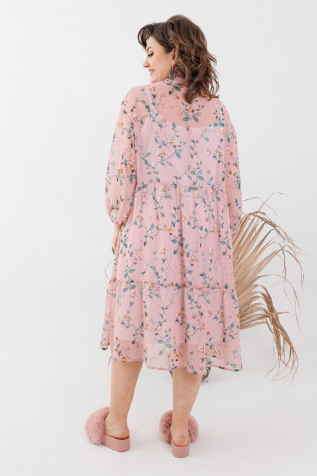 Платье Anelli 1031 розовый цветы размер 52-58 #3