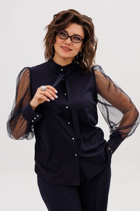 Блузка Anelli 1710 темно-синий размер 44-50 #3