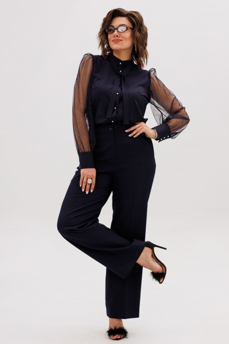 Блузка Anelli 1710 темно-синий размер 44-50 #7