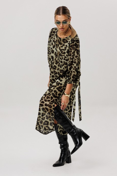 Платье Anelli 1733 зеленый леопард размер 50-62 #8