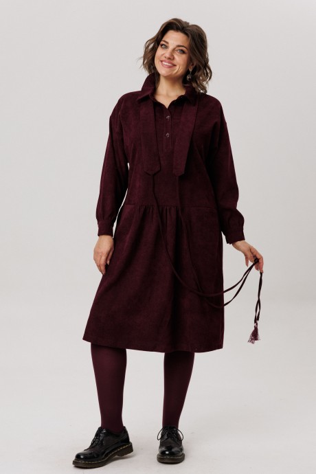 Платье Anelli 1730 бордовый размер 48-54 #3