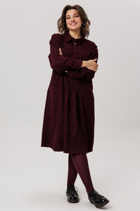 Платье Anelli 1730 бордовый размер 48-54 #4