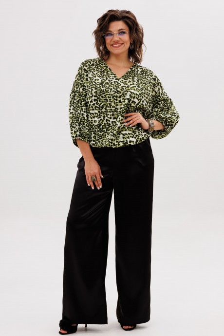 Блузка Anelli 1676.1 зеленый леопард размер 50-62 #6