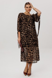 Платье Anelli 1733 коричневый леопард #1