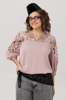 Блузка Anelli 1790 пудровая вуаль