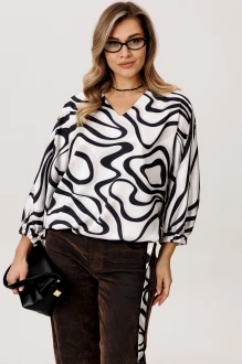 Блузка Anelli 1662 черно-белый