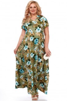 Платье Celentano 5009.1 оливковый, цветы #1