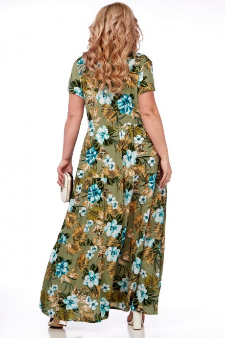 Платье Celentano 5009.1 оливковый, цветы размер  #5