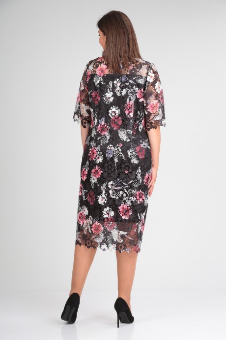 Вечернее платье Avenue Fashion 0120 черный+бело-розовые вкрапления размер 50-52 #4