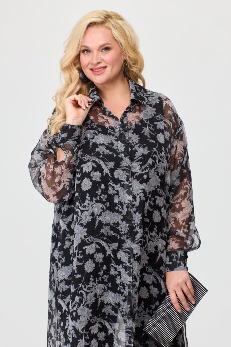 Рубашка Avenue Fashion 0313-3 черный, серый размер 60-72 #3