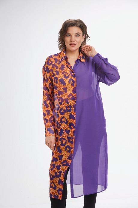 Блузка Avenue Fashion 0315-5 фиолетовый+дизайн размер 50-72 #1