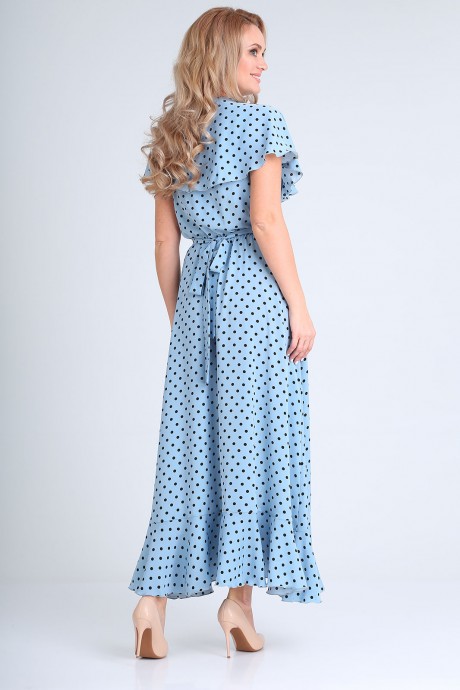 Платье Vasalale 691 голубой + горошек размер 44-50 #4