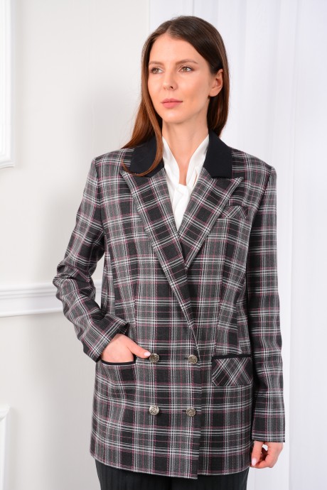 Жакет (пиджак) LM 530 -1 черный/серый/розовый размер 40-54 #1