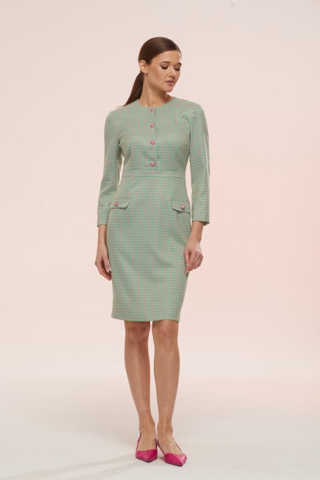 Платье Ларс Стиль 756 розово-зеленая лапка размер 44-50 #2