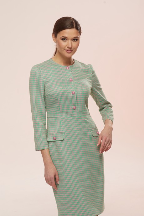 Платье Ларс Стиль 756 розово-зеленая лапка размер 44-50 #3
