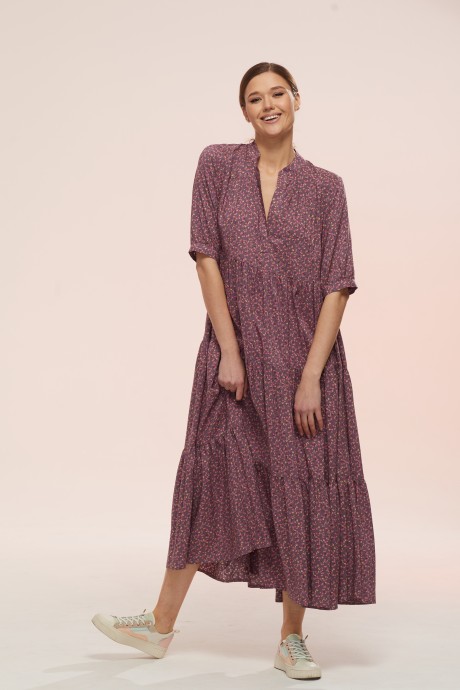 Платье Ларс Стиль М.761-1 фиолетовый размер 44-52 #1