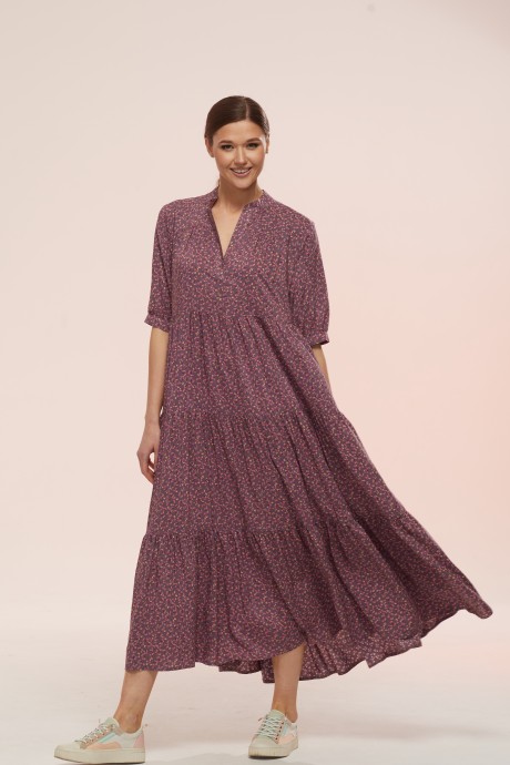 Платье Ларс Стиль М.761-1 фиолетовый размер 44-52 #3