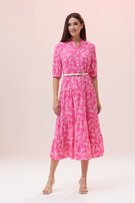 Платье Ларс Стиль 785.1 розово-белый, принт размер 44-52 #1