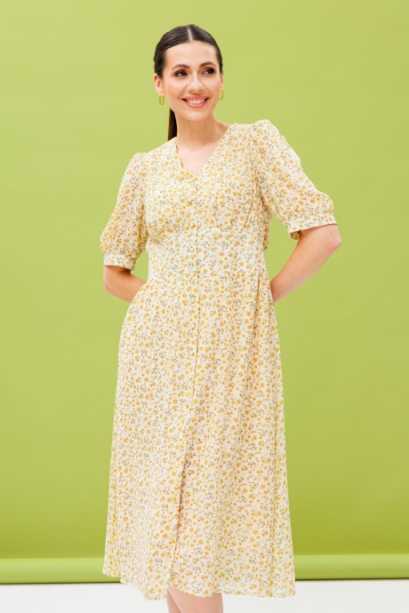 Платье Ларс Стиль 895 бело-желтый размер 44-52 #3