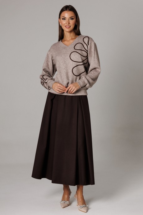 Костюм/комплект Ларс Стиль 1172 бежевый, коричневый размер 44-54 #2