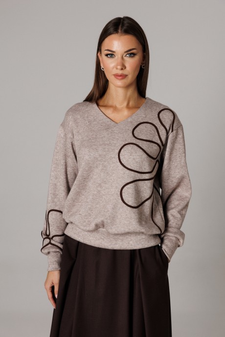 Костюм/комплект Ларс Стиль 1172 бежевый, коричневый размер 44-54 #4