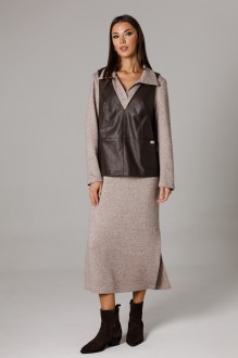 Костюм Ларс Стиль 1175 бежевый, шоколадный