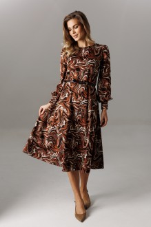 Платье Ларс Стиль 1194 принт шоколадно-молочный
