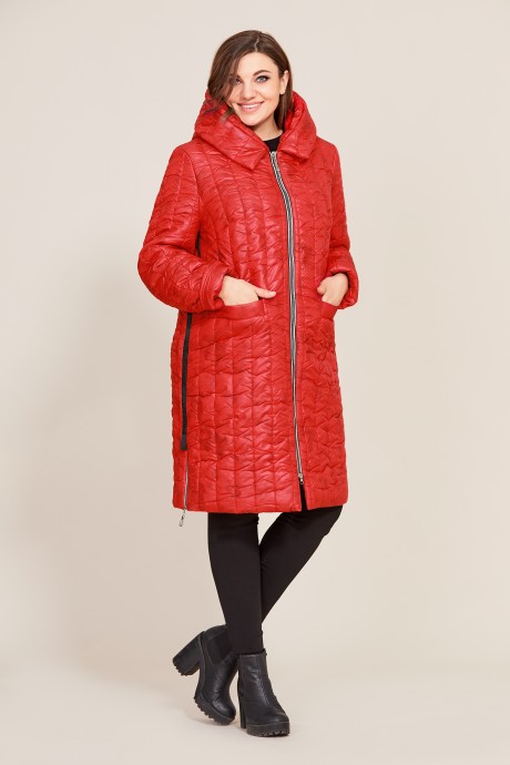 Пальто Магия стиля 2256 красный размер 52-62 #1