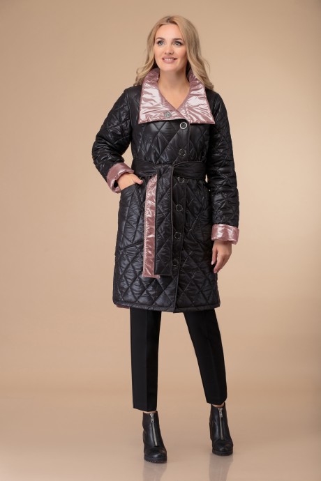 Пальто Svetlana-Style 1458 чёрный+розовый размер 48-56 #1