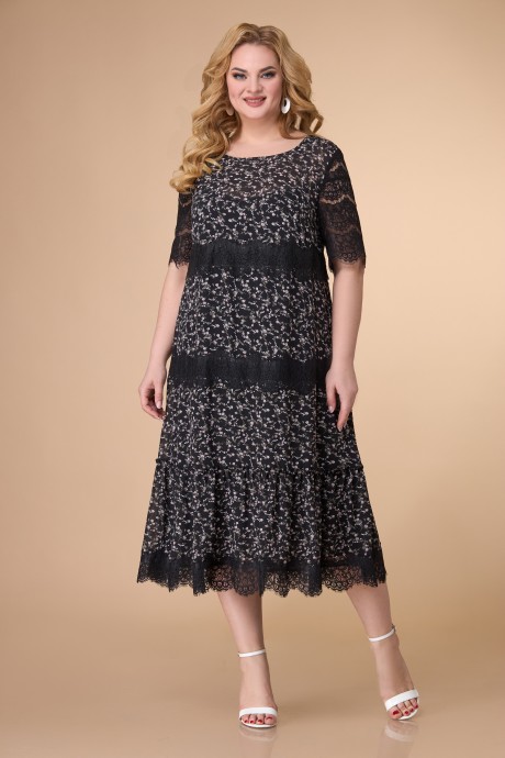 Платье Svetlana-Style 1505 чёрный+цветы размер 52-66 #1