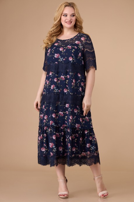 Платье Svetlana-Style 1505 синий флок размер 52-66 #1