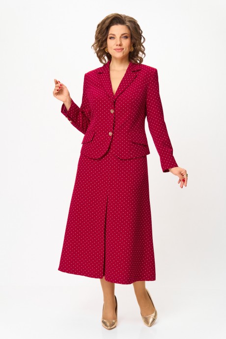 Костюм/комплект Svetlana-Style 2140 бордовый, горох размер 50-60 #3
