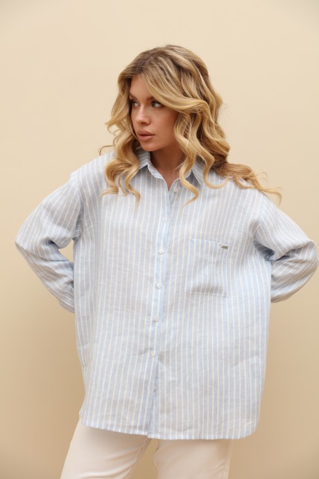 Рубашка LM.Wear ВИ 1625 голубой, белый размер 42-52 #2