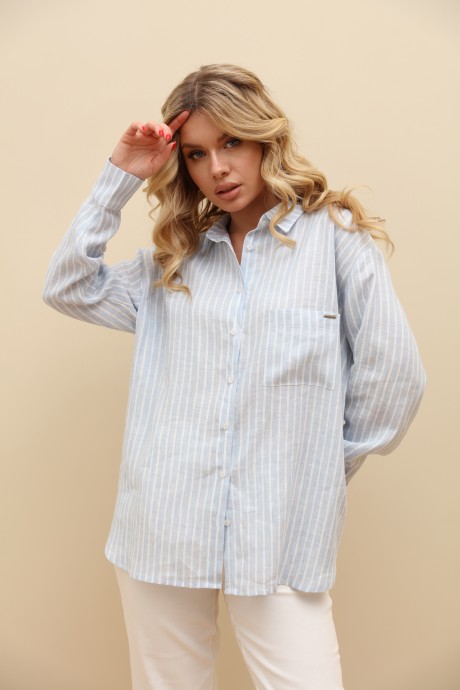 Рубашка LM.Wear ВИ 1625 голубой, белый размер 42-52 #3
